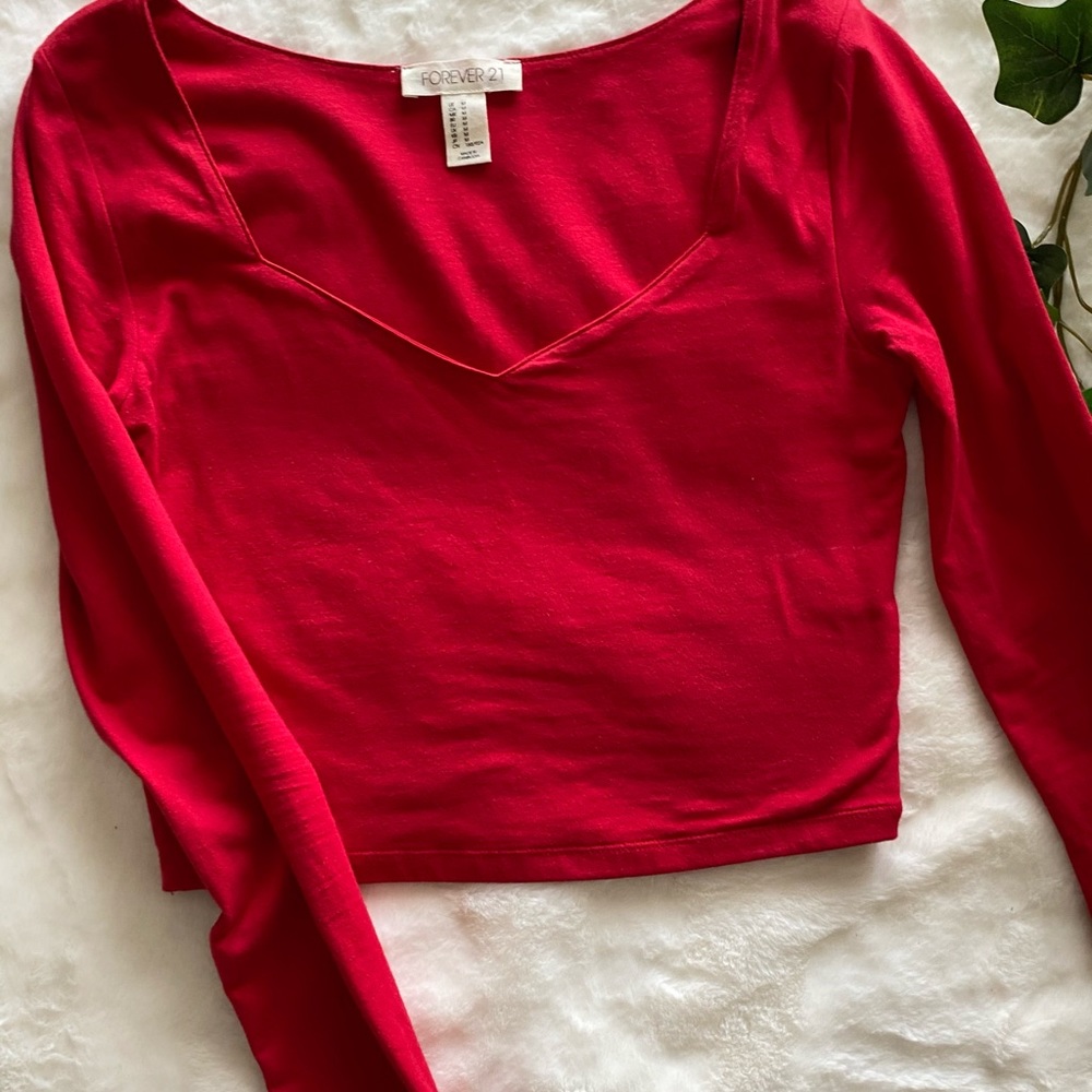 [Forever21] Sweetheart neckline crop top